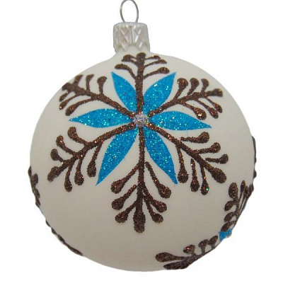 Шар новогодний d80 петриковка голуб. голубой