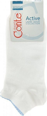 Шкарпетки Conte ACTIVE бавовняні р. 23-25 білий із блакитним