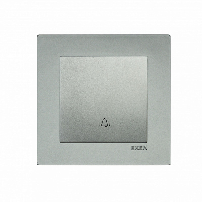 Кнопка дзвінка одноклавішний EXEN Karell без підсвітки срібло 290-001002-207