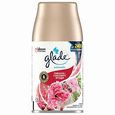 Сменный баллон для автоматического освежителя воздуха Glade Пион и сочные ягоды 269 мл
