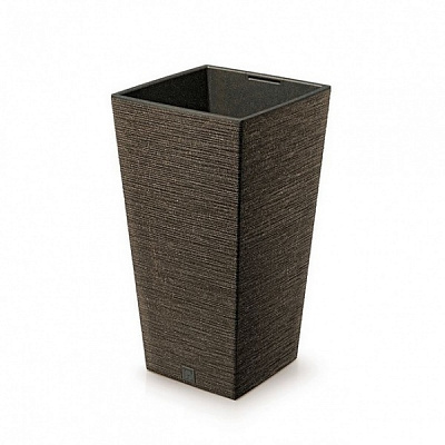 Горщик для квітів Prosperplast Furu Eco Wood 400 мм високий з вкладишем кавовий квадратний 91,5 л (60369-4625)