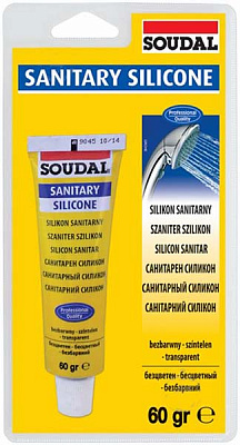 Герметик силиконовый SOUDAL санитарный прозрачный 60 г