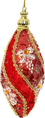 Елочная игрушка Роксолана красная 12 см 