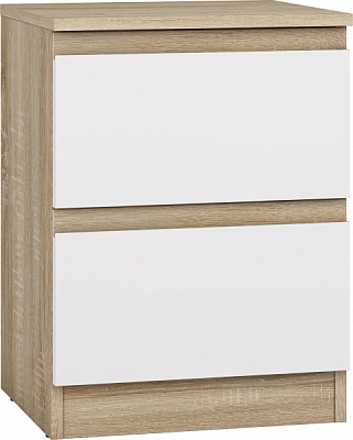 Тумба прикроватная Грейд Эстер 2ш 400x350x540 мм белый / дуб сонома 