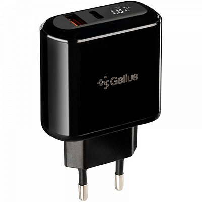 Зарядное устройство Gelius Pro Zion QC3.0 PD2.0 18W с дисплеем / 1USB Type-C(3A) Black (2099900823060) 