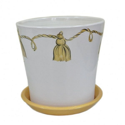 Горщик керамічний Оріана-Запоріжкераміка Вуаль круглий 2,4л золото