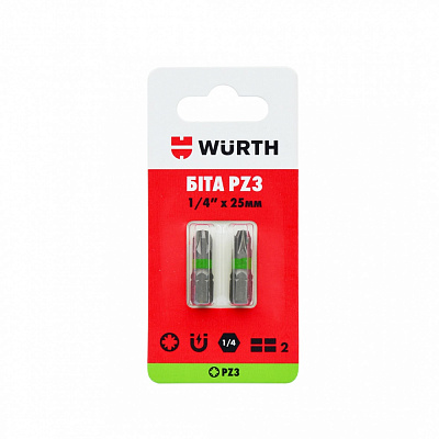 Бита WURTH PZ3х25 мм 1/4