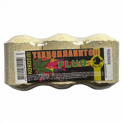 Технопланктон Happy Fish Конопля 180 г ФЛУО HF, ТУ пакет