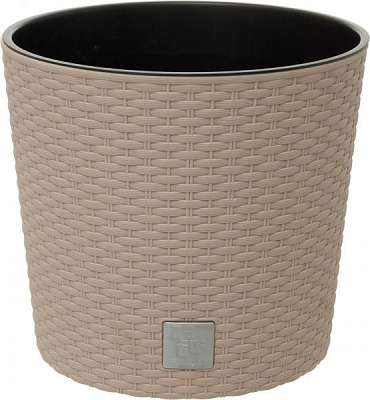 Горшок пластиковый Prosperplast Rato round 2 в 1 круглый 1,75л мокко (71999-7529) 