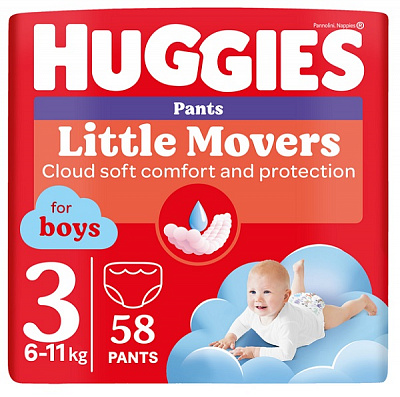 Підгузки-трусики Huggies Pants 3 для хлопчиків 6-11 кг 58 шт.
