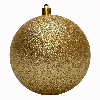 Шар новогодний 10 см глиттер золотистый d 100 мм золотистый 891824