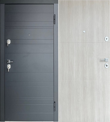 Двері вхідні Tarimus Аріна графіт / дуб немо лате 2050х860 мм праві