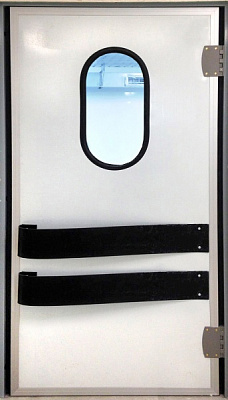 Двери маятниковые одностворчатые с отбойниками: 4 шт. (2 с каждой стороны, 200 мм) Tehma 1030x40x2130 мм металл