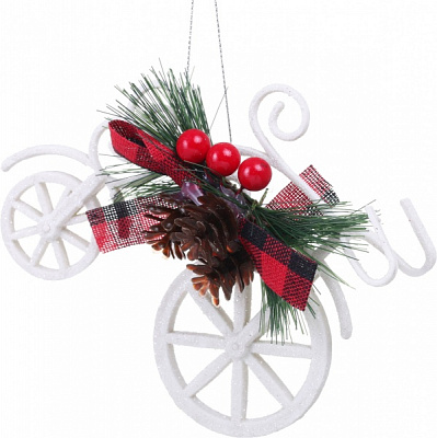 Елочная игрушка велосипед 12х11 см E09051W 12 см 