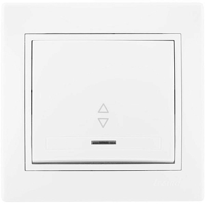 Выключатель проходной одноклавишный Lezard Mira с подсветкой 10 А 250В IP20 белый