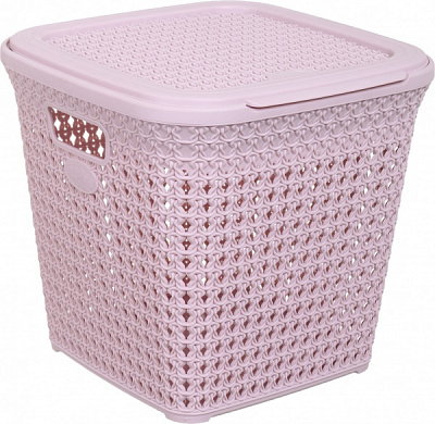 Корзина для белья RIO KNIT 15 л 299х296х278 мм пудровый 