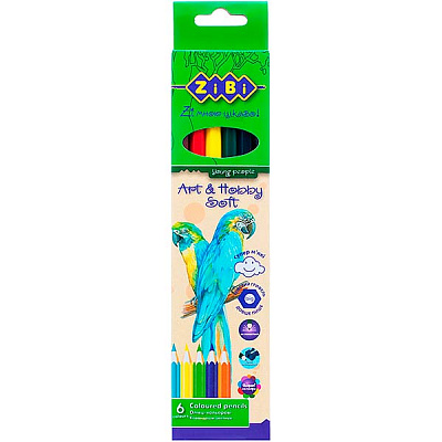 Олівці кольорові Soft ZB.2409 6 шт. ZiBi