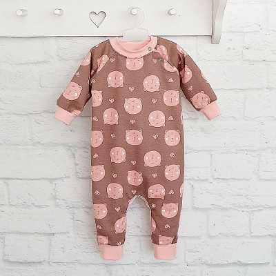 Ромпер-реглан для девочки Blanka Барни р.68-74 коричневый 110572