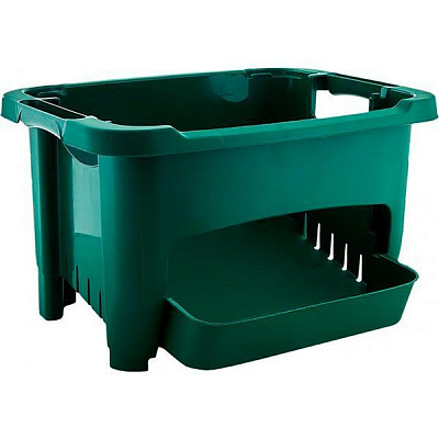 Кошик пластиковий Алеана 122077 зелений 230x320x390 мм