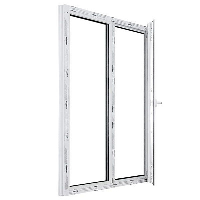 Окно двухстворчатое поворотное-откидное ALMplast 1400х1410 мм