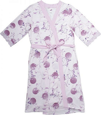 Халат домашній Roksana Euphoria 542/60286 р. M білий із рожевим
