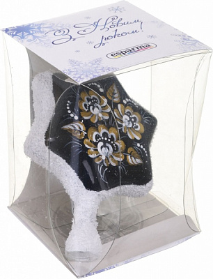 Верхівка скляна з блискітками Зірка еліт 20 см комбінована в асортименті