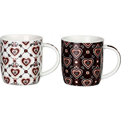 Набор чашек Сердца ромбы 2 шт 360 мл