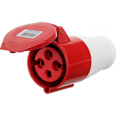 Розетка силовая переносная с заземлением UP! (Underprice) 3p+PE (224) 380В 32А IP44 серый