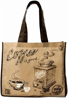 Экосумка ZOZ Кофе бежевый с черным 