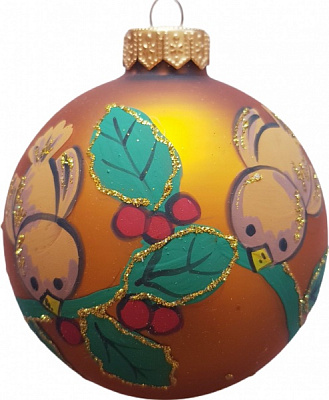 Куля Юріта 90 мм Пташки на гілці золото