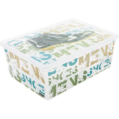 Ящик для вещей с крышкой Mens 'shoes 10 л 26х37х14 см