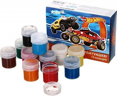 Краски гуашевые 12 шт. Hot Wheels