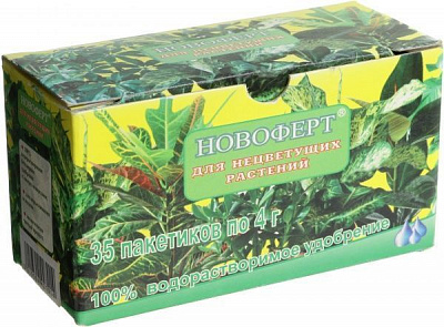 Удобрение минеральное НОВОФЕРТ для нецветущих растений 35 пакетов по 4 г