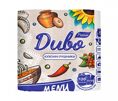 Бумажные полотенца Диво Premio Menu 120 отрывов двухслойная 2 шт.