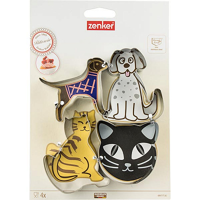 Форми для печива Zenker коти і собаки 4 шт