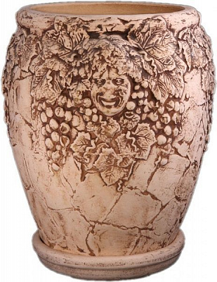 Горшок шамотный Виноград 40*47 см круглый 30л бежевый 