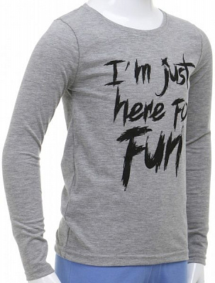 Футболка з довгим рукавом Фламінго р.134 сірий із чорним 995-416