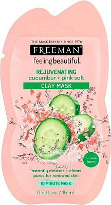 Маска для обличчя BEAYTY LABS Feeling Beautiful Огірок і Рожева сіль на основі глини 15 мл 1 шт.