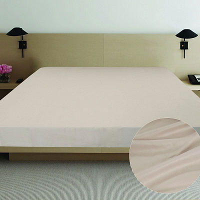 Простынь сатин 240x220 см бежевый Ярослав 