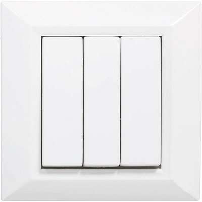 Вимикач триклавішний UP! (Underprice) Vesta без підсвітки 10 А 220В білий