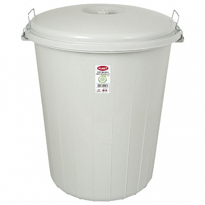 Бак для сміття з кришкою Planet d=450 мм h= 505 мм 50 л сірий 6834