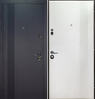 Дверь входная Булат Статус 245 графит матовый / белый супермат 2050x950 мм левая