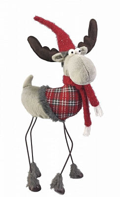 Декорація новорічна Jiamei Group лось червоний із бежевим 75 см