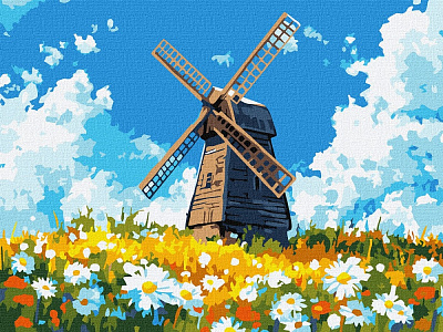 Картина за номерами Млин посеред поля ©art_selena_ua 30х40 см Ideyka