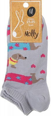 Носки женские Молли Такса р. 23-25 серый меланж 