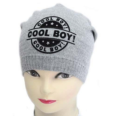 Шапка для хлопчиків Luna Kids р.50-52 сірий меланж 2115