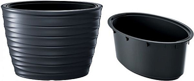 Горшок для цветов Prosperplast FREZE 600 мм овальный антрацит 