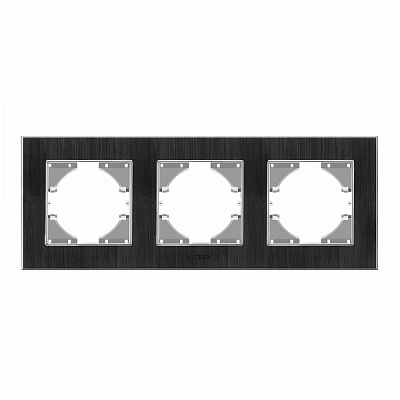 Рамка тримісна Videx Binera горизонтальна чорний VF-BNFRA3H-B