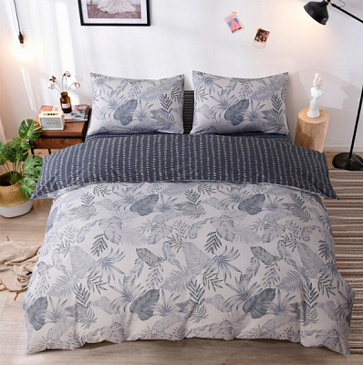 Комплект постельного белья Corina 2 серый с белым La Nuit 