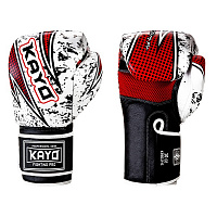 Боксерские перчатки KRBG -215 leather-8 8oz белый с красным